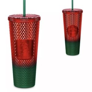 Venti 2022 Disneyland red and green bling  ombre tumbler